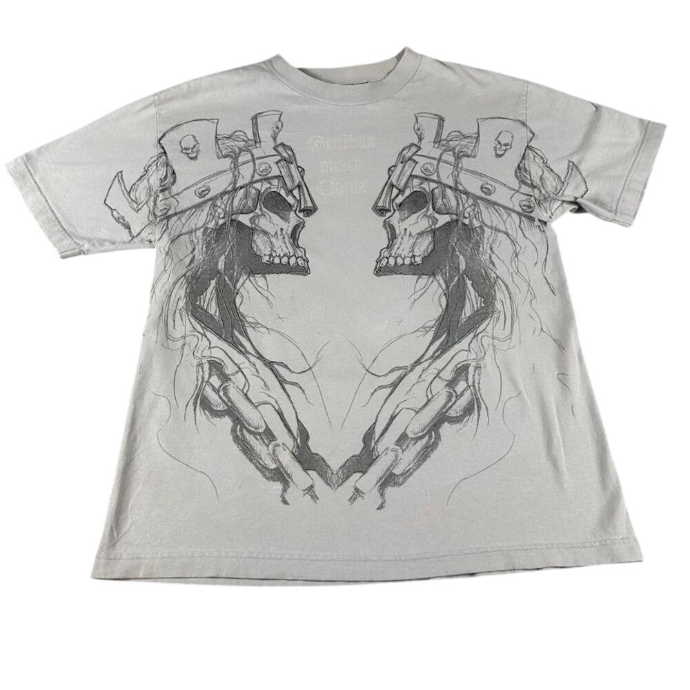 VTG WWE Triple H T-Shirt Mens Medium Grey 2007 King of Kings Skulls Grunge Goth